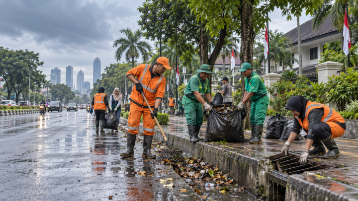 Pemkot Jaksel Kerja Bakti Serentak di 65 Titik, Antisipasi Musim Hujan