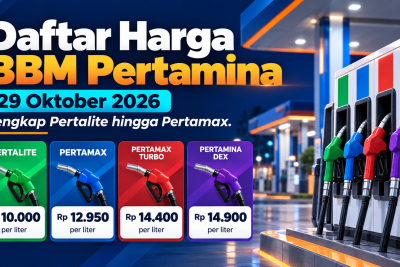 Daftar Harga BBM Pertamina 29 Oktober 2026, Lengkap Pertalite hingga Pertamax