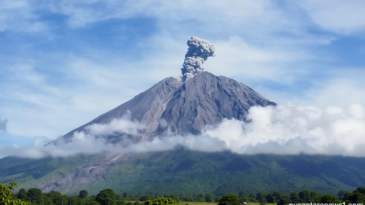 Gunung Semeru 2 Kali Erupsi Siang Ini – Muntahkan Abu Vulkanik 1.000 Meter