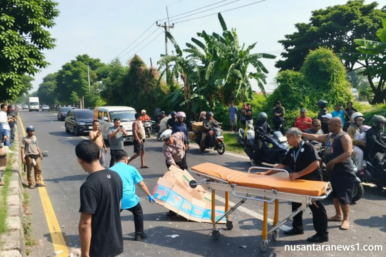 Kecelakaan 2 Motor dan Truk di Cikampek Karawang – 1 Orang Tewas Mengenaskan