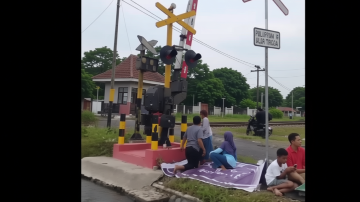 Terekam CCTV! Detik-Detik Pemotor Tewas Tertabrak Kereta Api Sangkuriang di Jember