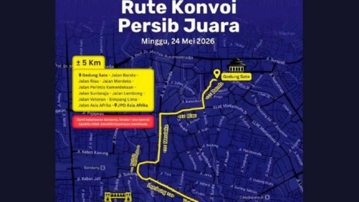 Rute Konvoi Persib Juara – Cek Lokasi dan Titik Selebrasi Angkat Trofi di JPO Asia Afrika