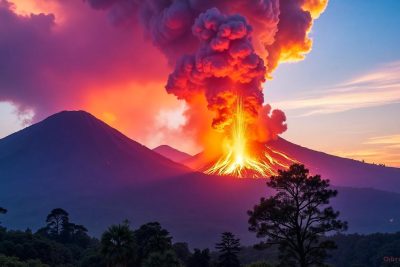 Gunung Ibu Erupsi – Muntahkan Kolom Abu Tebal Setinggi 800 Meter dari Puncak