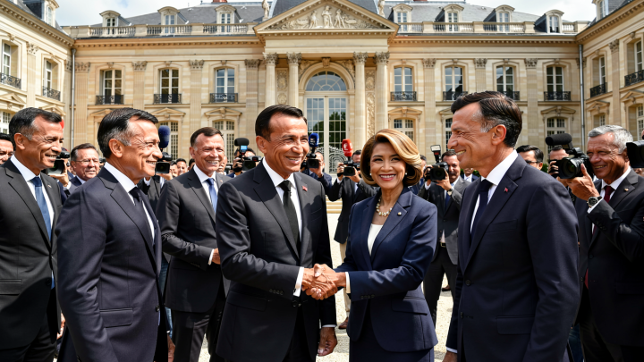 Momen Prabowo Disambut Hangat Macron dan Istri di Istana Elysee