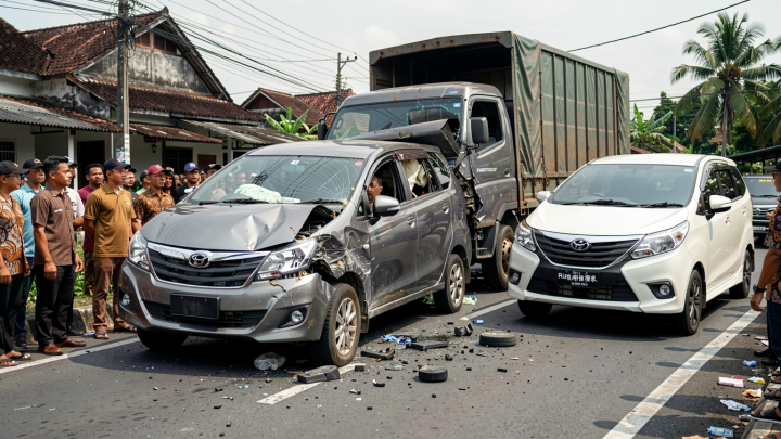 Kecelakaan Beruntun Avanza Tabrak Truk dan Innova di Bangkalan – Dipicu Sopir Ngantuk