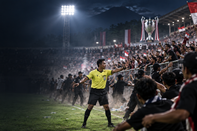 Detik Turnamen Sepak Bola Bupati Pasuruan Cup Ricuh, Wasit Dikeroyok Suporter