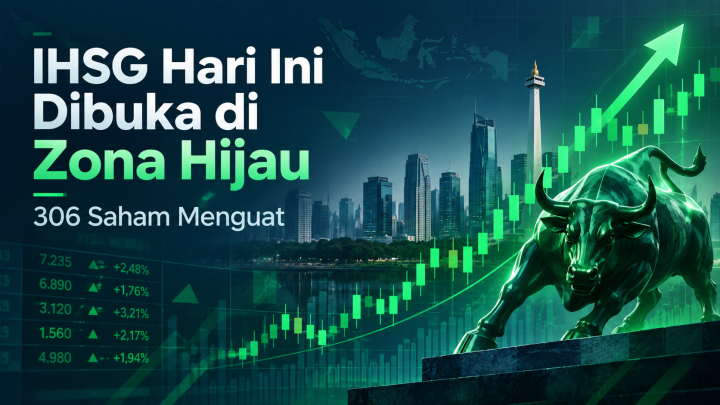 IHSG Hari Ini Dibuka di Zona Hijau, 306 Saham Menguat