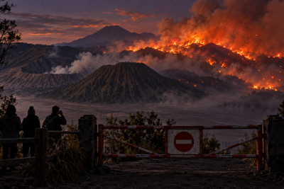 Kebakaran Gunung Bromo Makin Ganas, Wisatawan Dilarang Masuk
