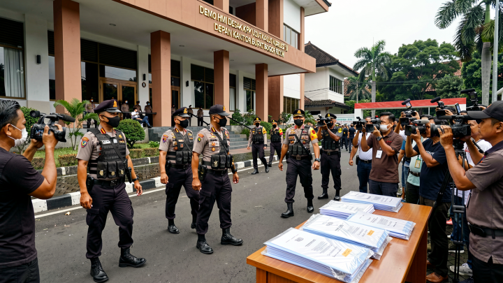 Demo HMI Desak KPK Usut Kasus Korupsi di Depan Kantor Bupati Bogor Ricuh
