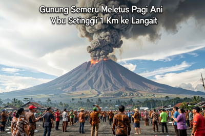 Gunung Semeru Meletus Pagi Ini, Muntahkan Abu Vulkanik Setinggi 1 Km ke Langit