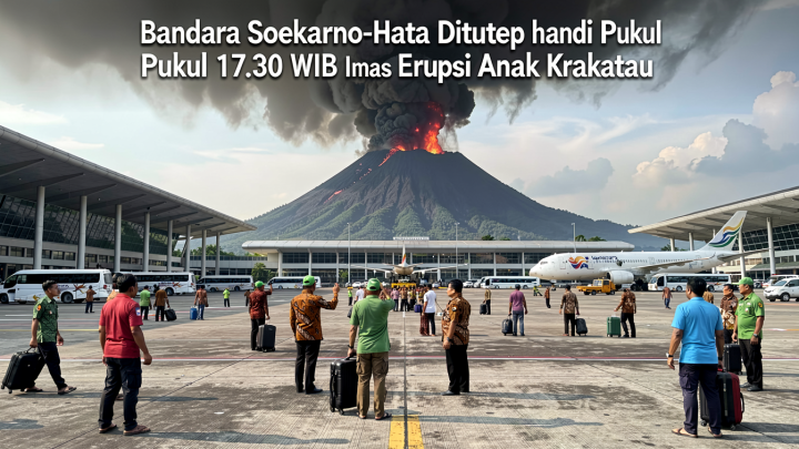 Bandara Soekarno-Hatta Ditutup hingga Pukul 17.30 WIB Imbas Erupsi Anak Krakatau