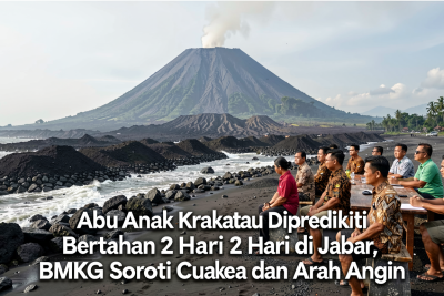 Abu Anak Krakatau Diprediksi Bertahan 2 Hari di Jabar, BMKG Soroti Cuaca dan Arah Angin